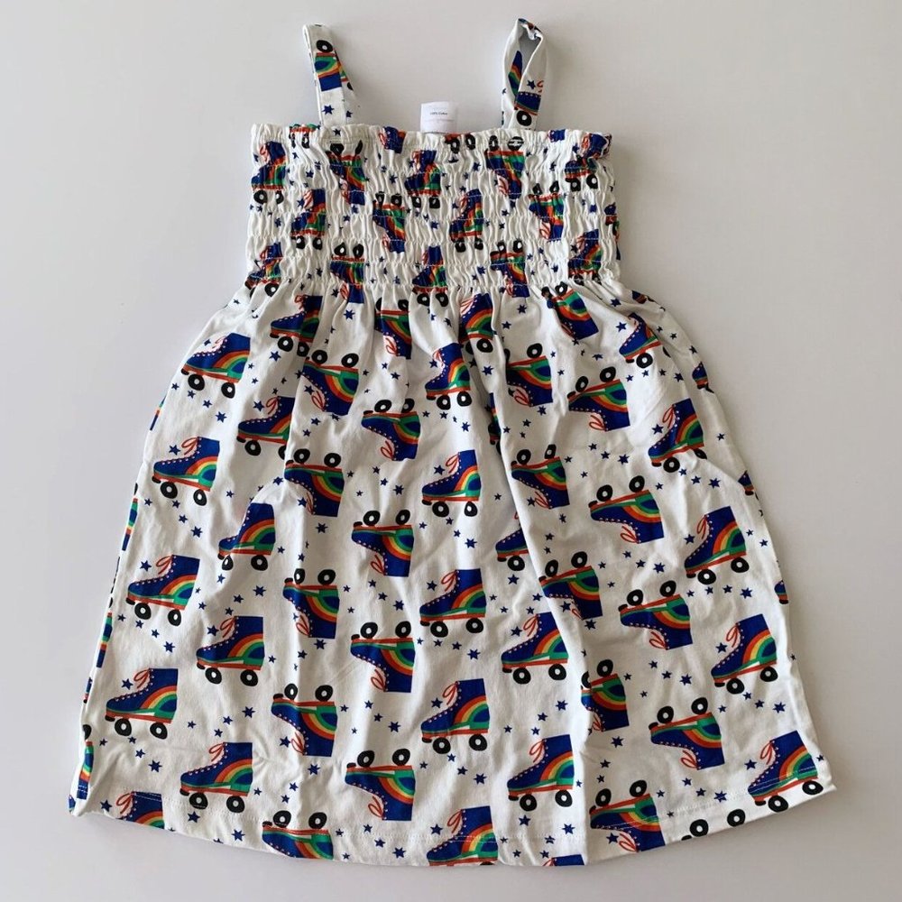 Hanna Andersson Girl Print Smocked Dress 6-7 Years 120 Cm